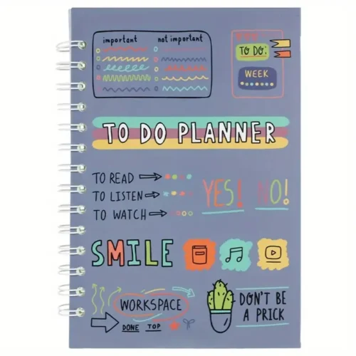 Pink Undated A5 Agenda Planner Notebook