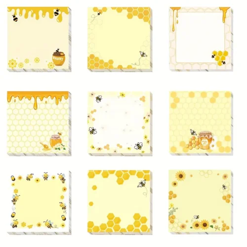 9pcs Bee Themed Sticky Note Pads