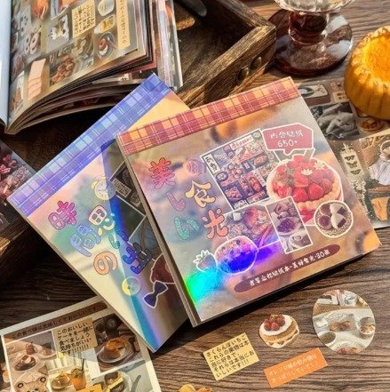 2 Booklets Japanese Food Decorative Stickers